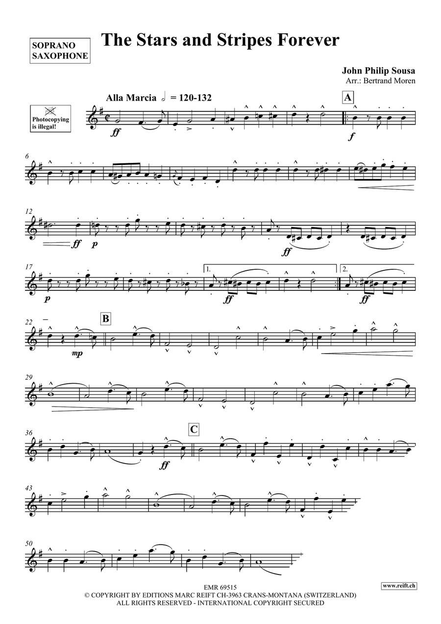 The Stars and Stripes Forever Soprano Saxophone scores gallery preview page 3