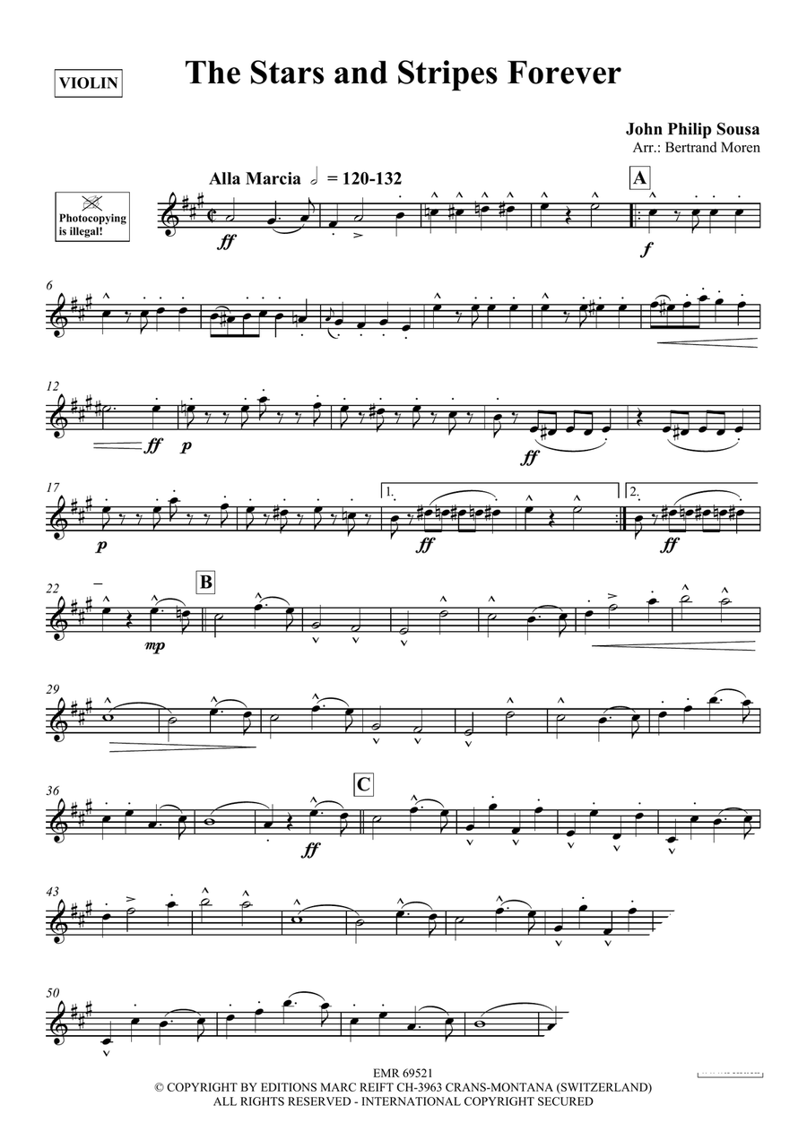 The Stars and Stripes Forever Violin Solo scores gallery preview page 3