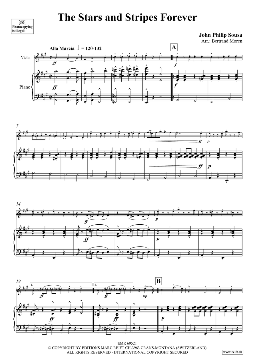 The Stars and Stripes Forever Violin Solo scores gallery preview page 4