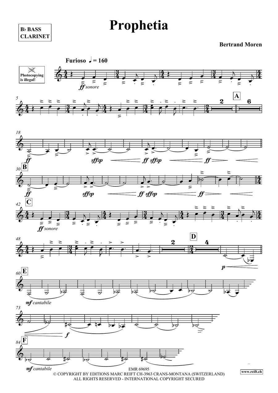 Prophetia Prophetia Bass Clarinet scores gallery preview page 4