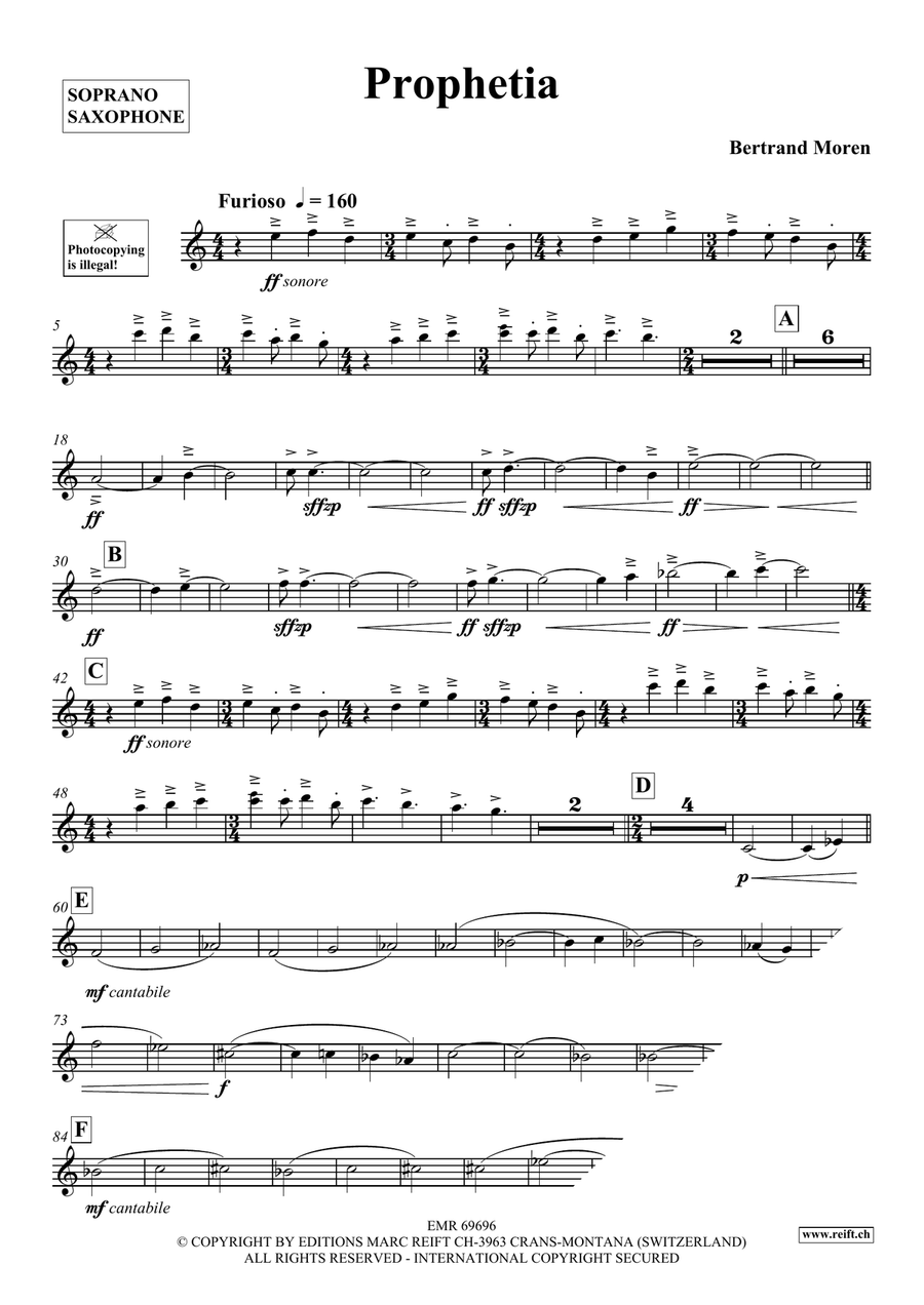 Prophetia Prophetia Soprano Saxophone scores gallery preview page 4