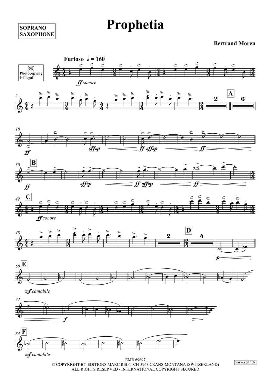 Prophetia Prophetia Tenor Saxophone scores gallery preview page 4