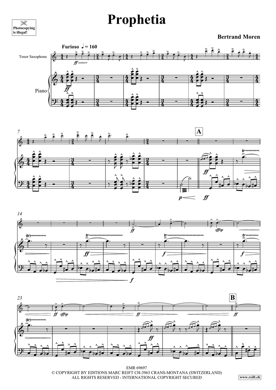 Prophetia Prophetia Tenor Saxophone scores gallery preview page 5