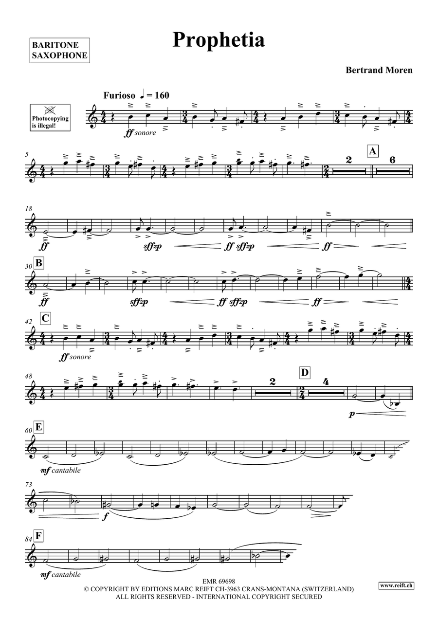 Prophetia Prophetia Baritone Saxophone scores gallery preview page 4