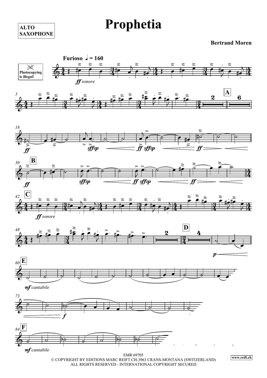 Prophetia Prophetia Alto Saxophone scores gallery preview page 4