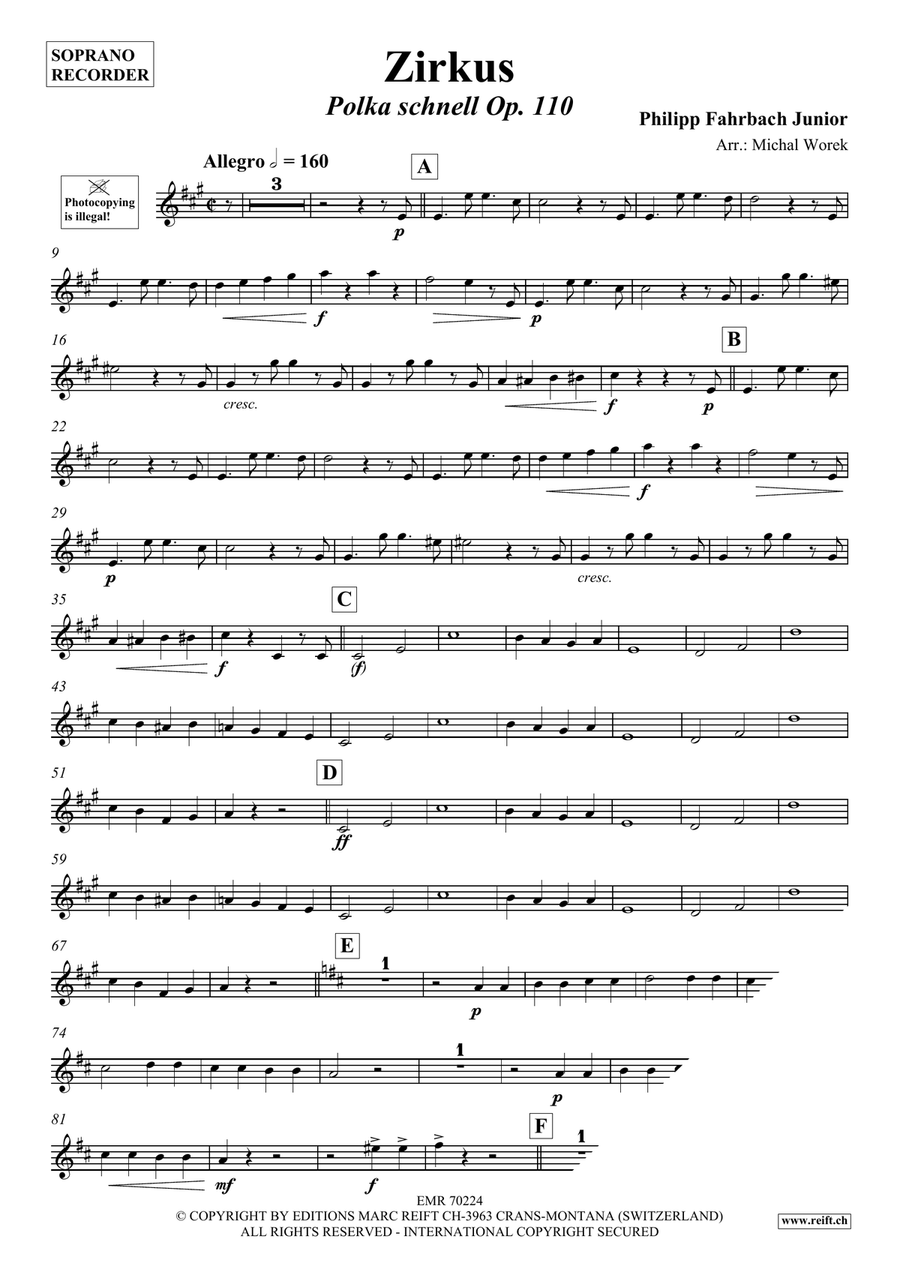 Zirkus Zirkus Soprano Recorder scores gallery preview page 3