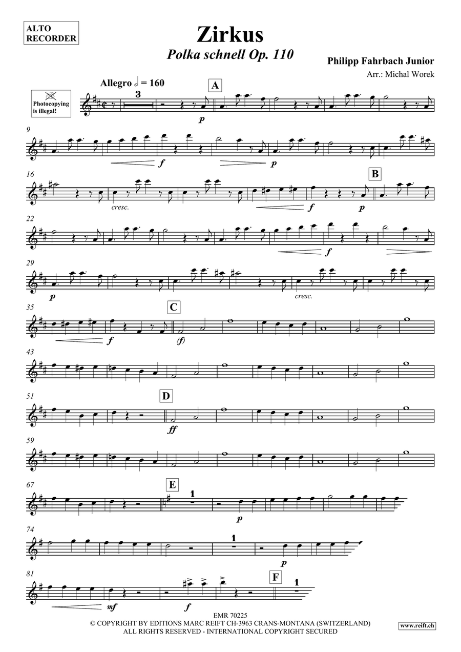 Zirkus Zirkus Alto Recorder scores gallery preview page 3