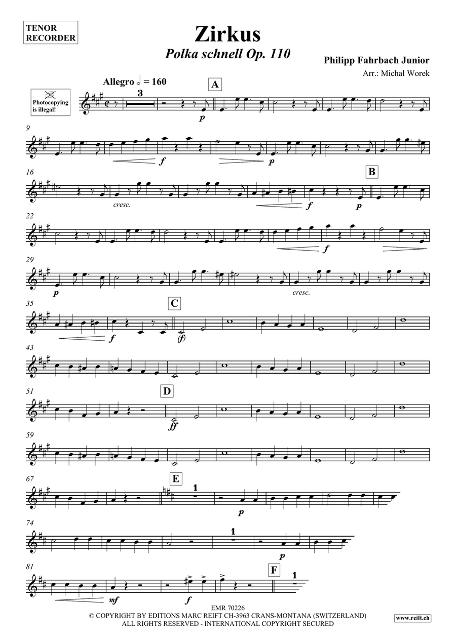 Zirkus Zirkus Tenor Recorder scores gallery preview page 3