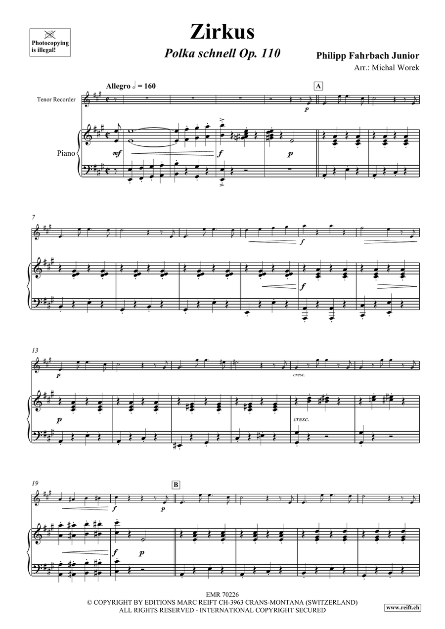 Zirkus Zirkus Tenor Recorder scores gallery preview page 4