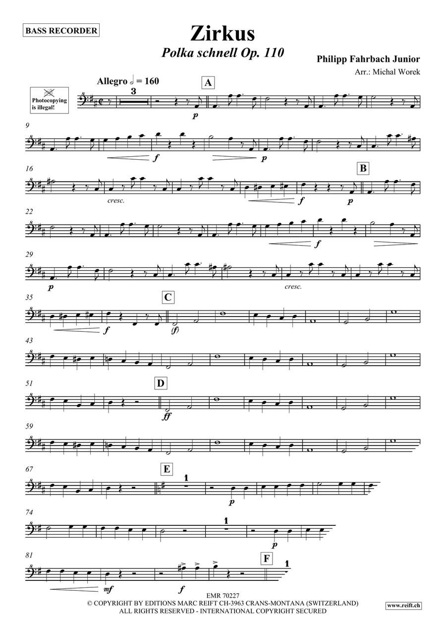 Zirkus Zirkus Bass Recorder scores gallery preview page 3
