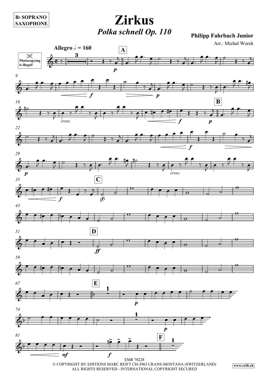 Zirkus Zirkus Soprano Saxophone scores gallery preview page 3