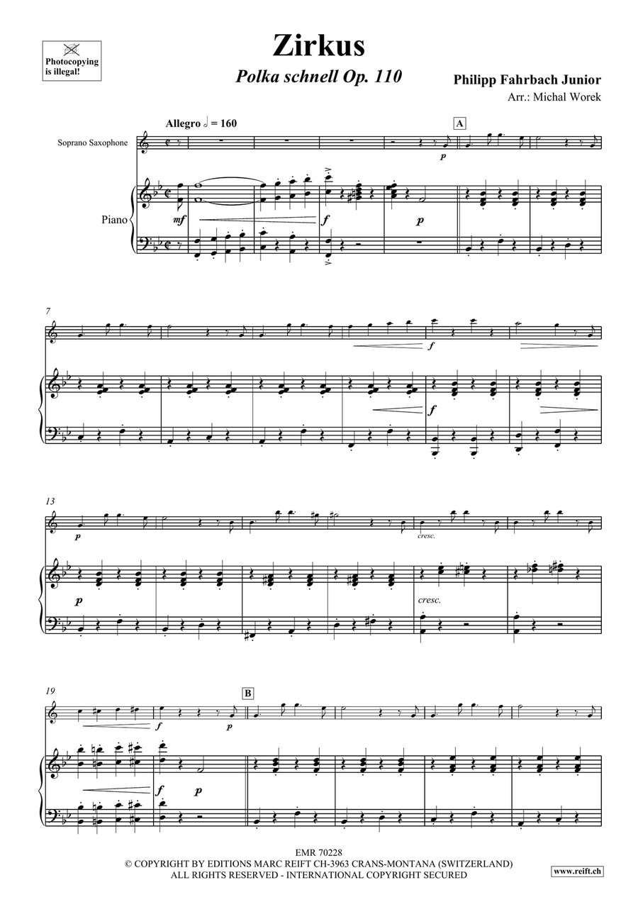 Zirkus Zirkus Soprano Saxophone scores gallery preview page 4