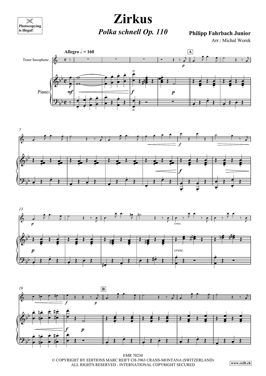 Zirkus Zirkus Tenor Saxophone scores gallery preview page 4