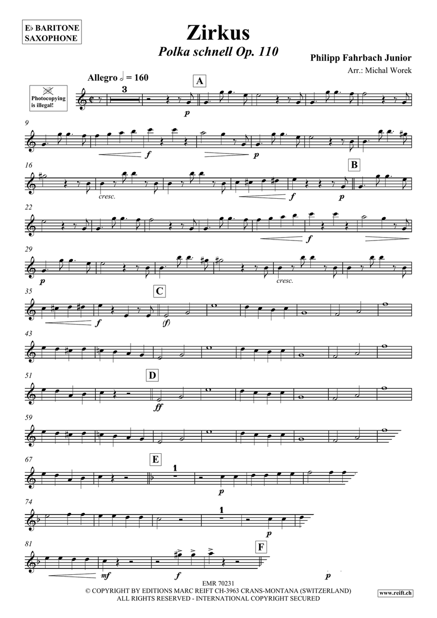 Zirkus Zirkus Baritone Saxophone scores gallery preview page 3