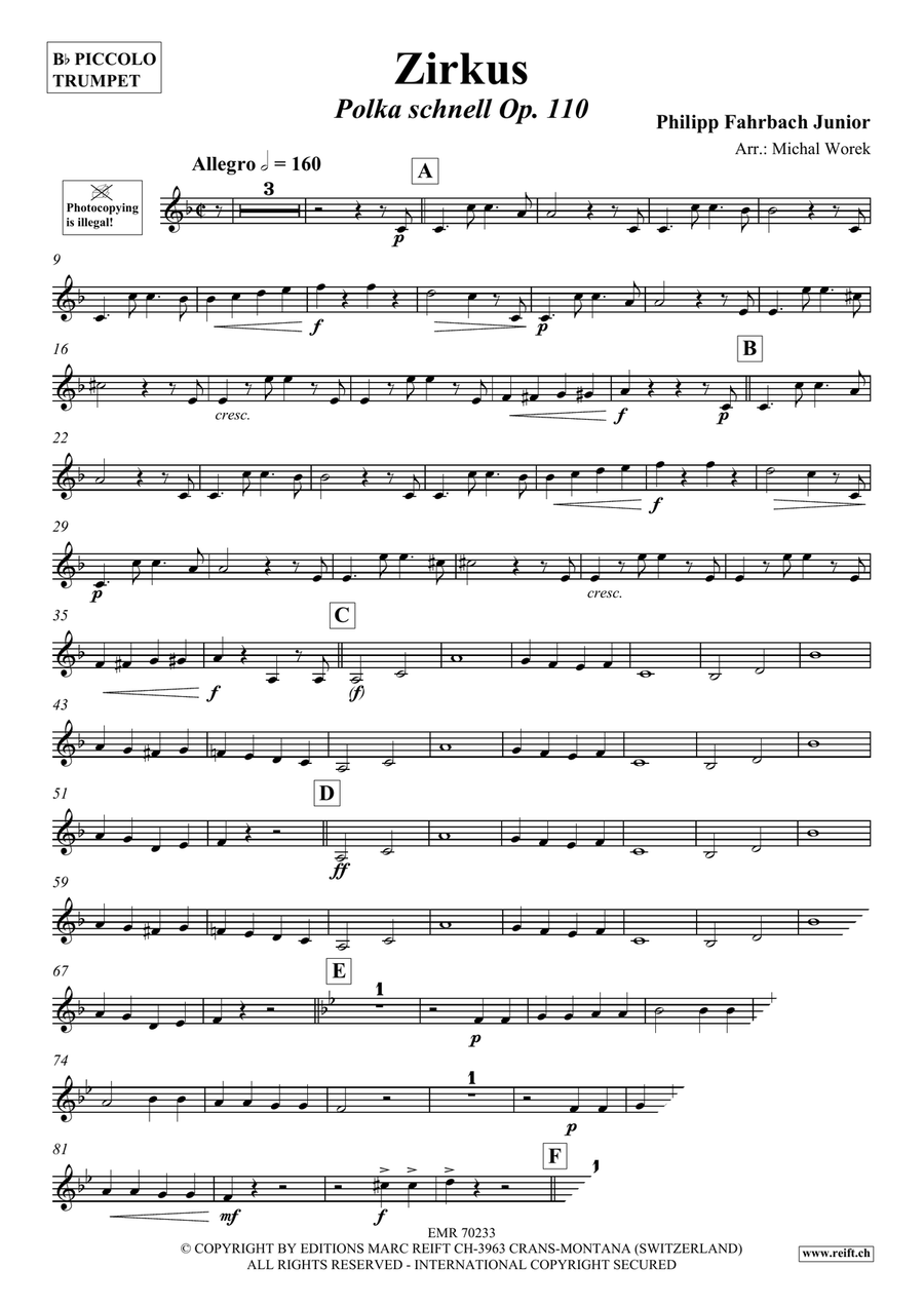 Zirkus Zirkus Piccolo Trumpet scores gallery preview page 3