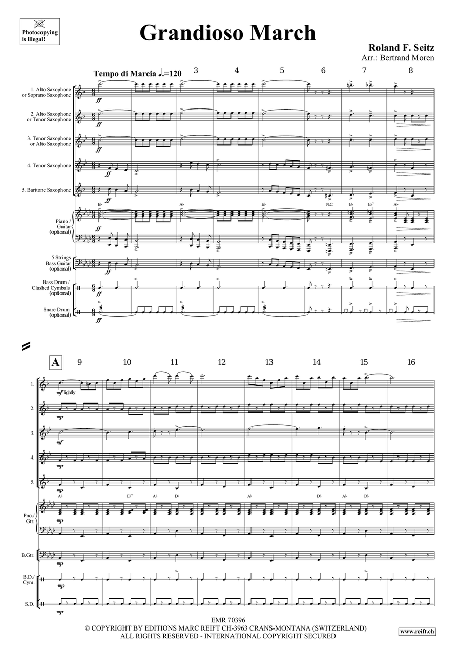 Grandioso March Grandioso March Saxophone Quintet scores gallery preview page 3