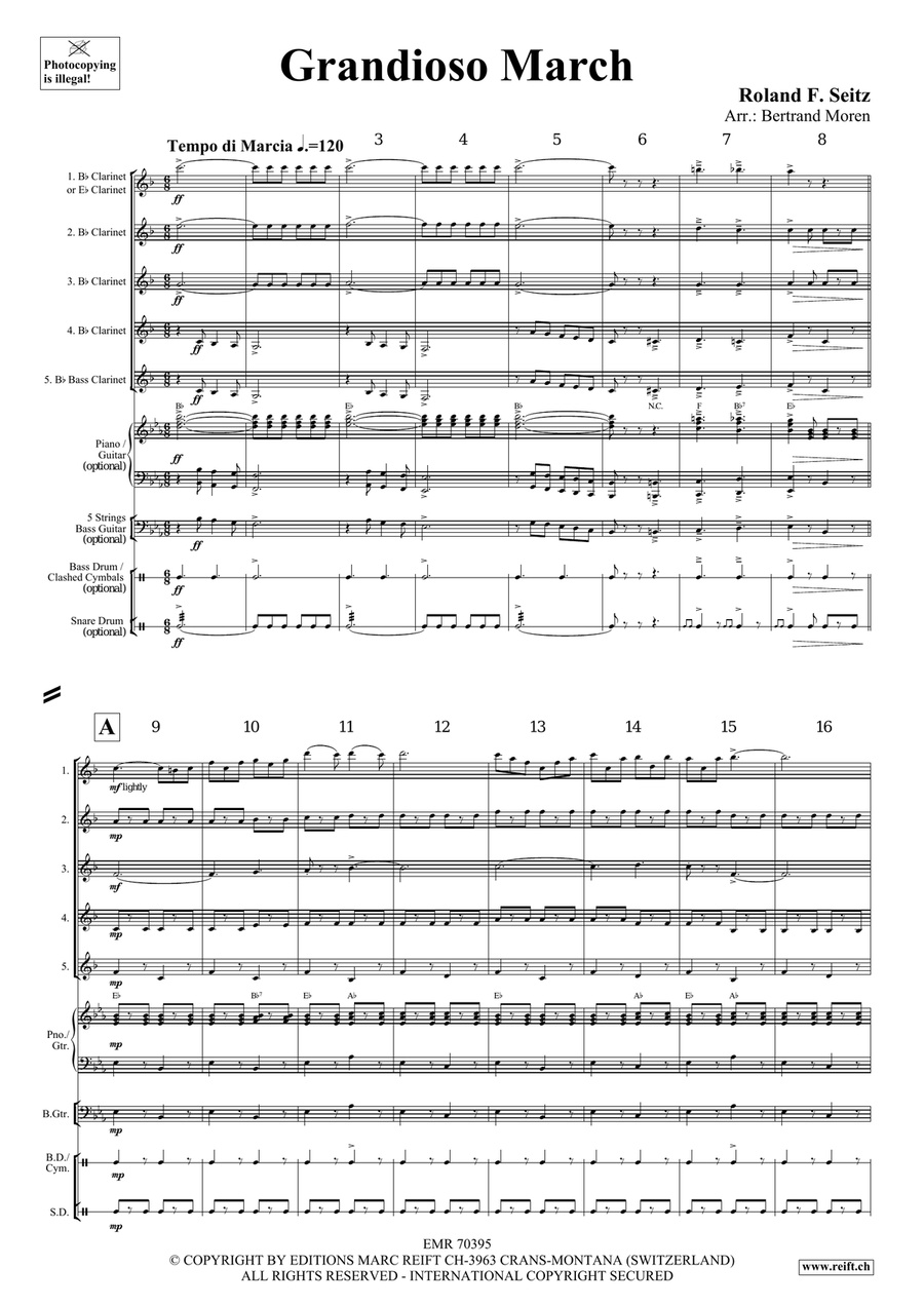 Grandioso March Grandioso March Clarinet Quintet scores gallery preview page 3