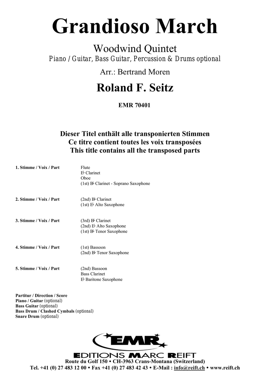 Grandioso March Grandioso March Woodwind Quintet scores gallery preview page 2