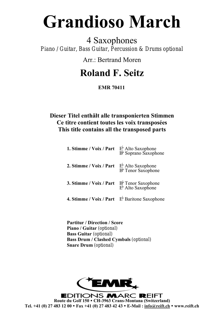 Grandioso March Grandioso March Saxophone Quartet scores gallery preview page 2
