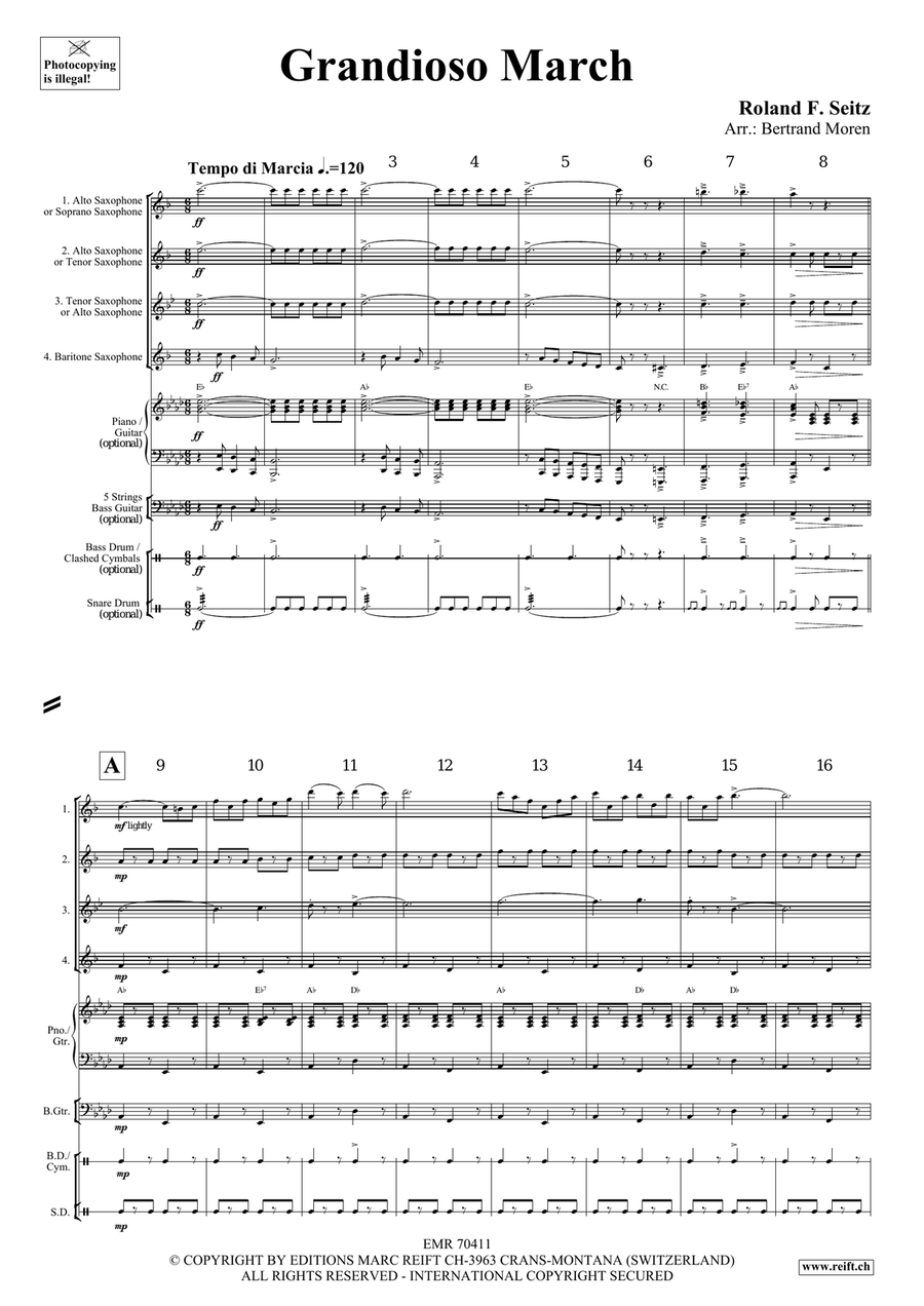 Grandioso March Grandioso March Saxophone Quartet scores gallery preview page 3