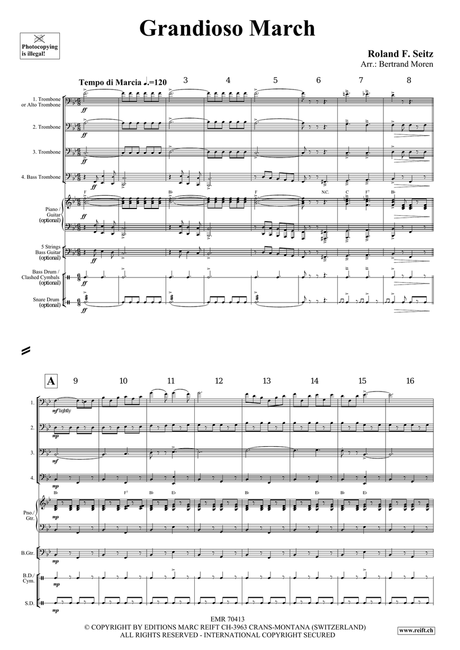 Grandioso March Grandioso March Trombone Quartet scores gallery preview page 3