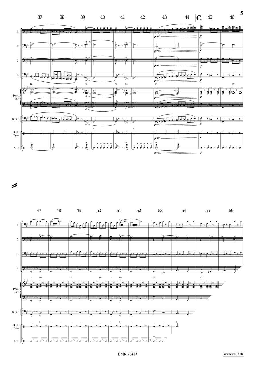 Grandioso March Grandioso March Trombone Quartet scores gallery preview page 5