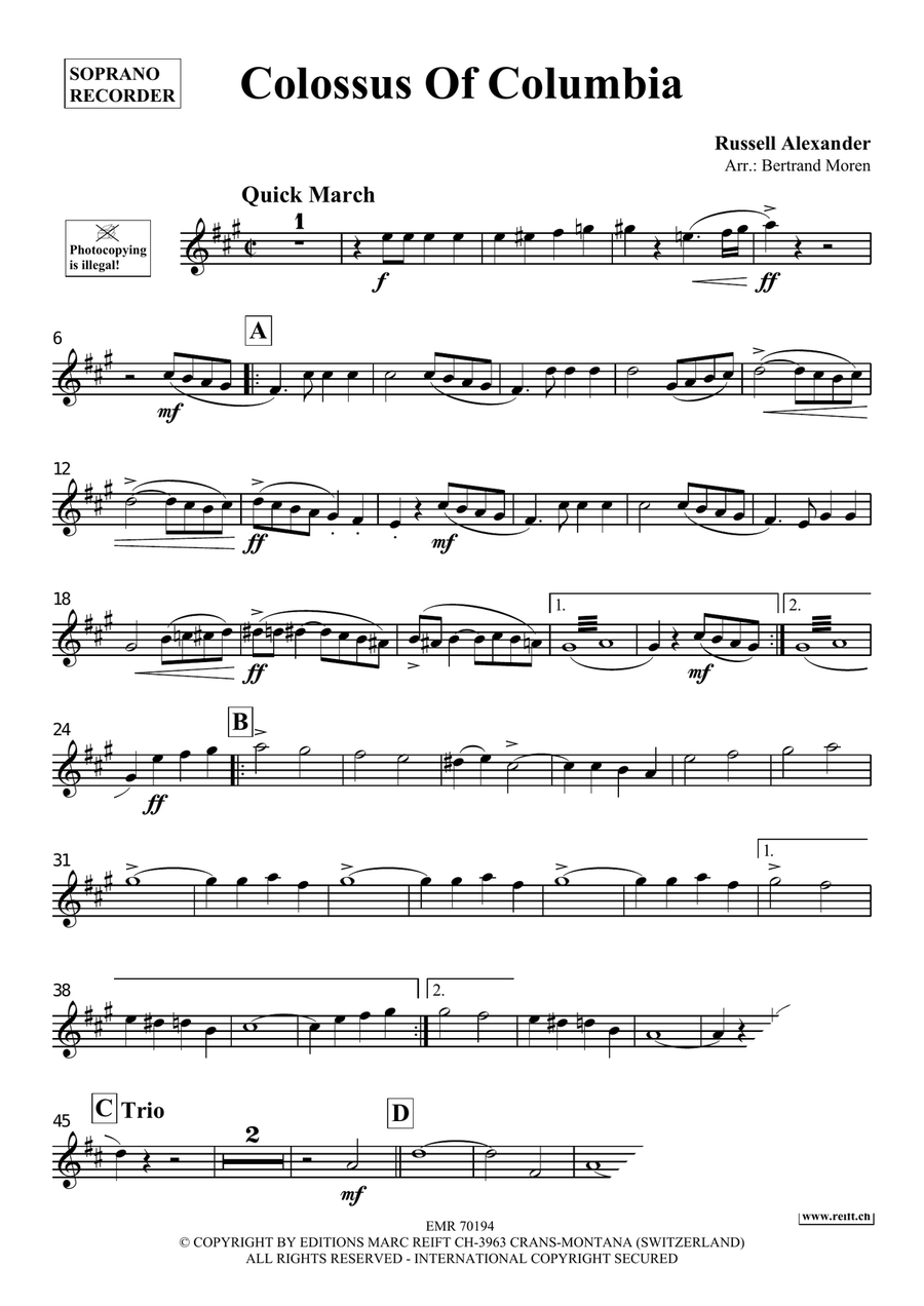 Colossus Of Columbia Colossus Of Columbia Soprano Recorder scores gallery preview page 3