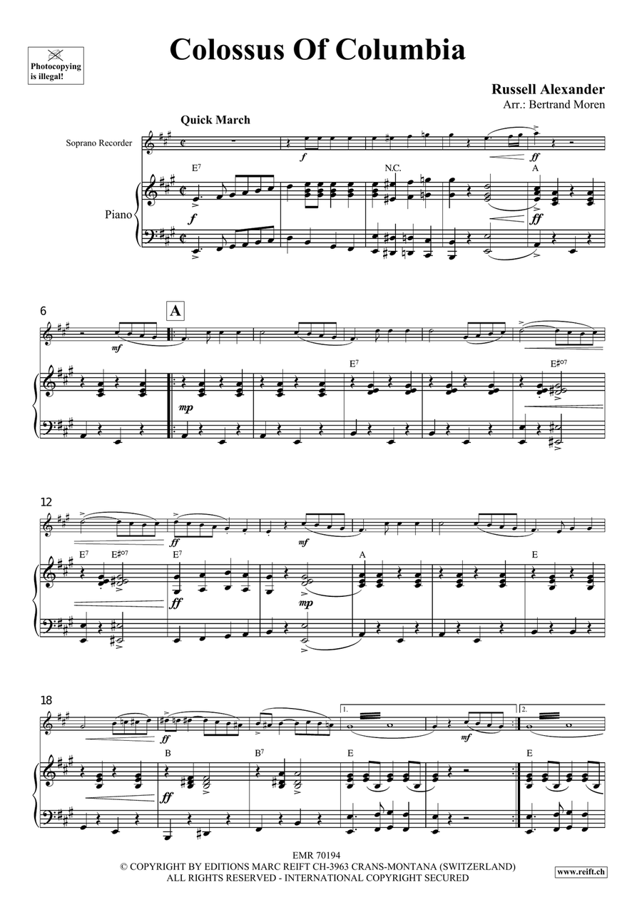 Colossus Of Columbia Colossus Of Columbia Soprano Recorder scores gallery preview page 4