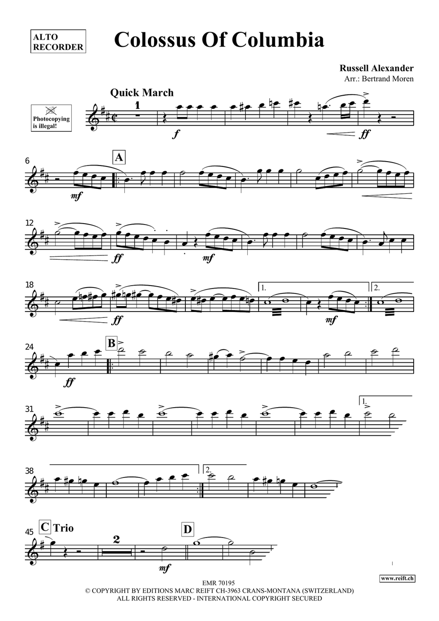 Colossus Of Columbia Colossus Of Columbia Alto Recorder scores gallery preview page 3