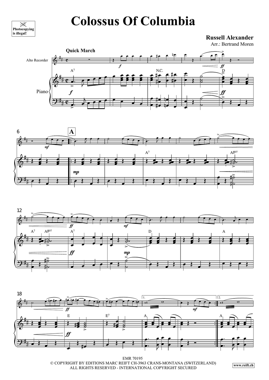 Colossus Of Columbia Colossus Of Columbia Alto Recorder scores gallery preview page 4