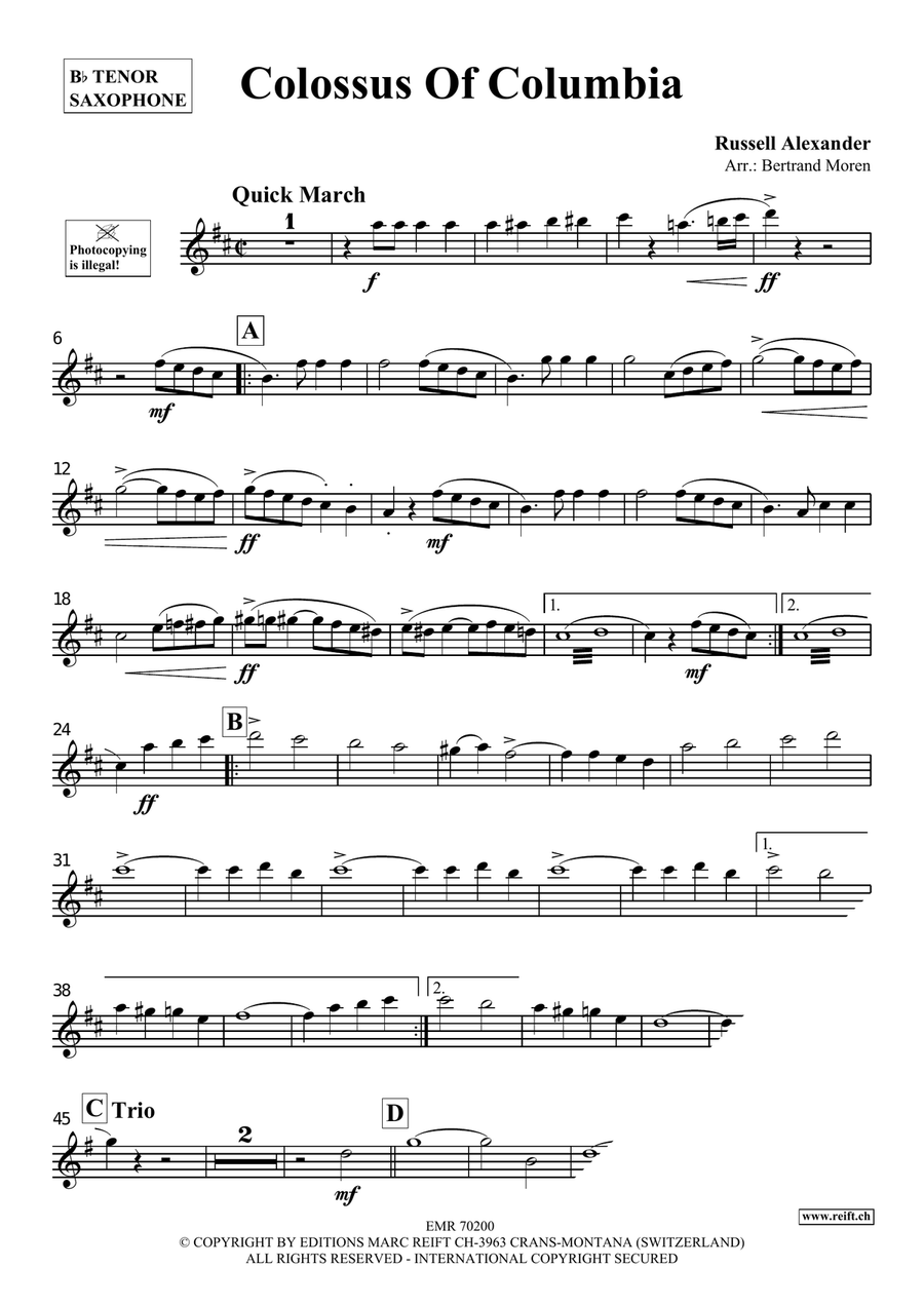 Colossus Of Columbia Colossus Of Columbia Tenor Saxophone scores gallery preview page 3
