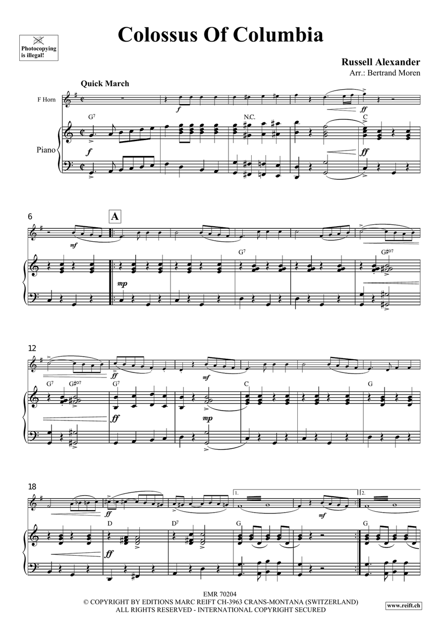 Colossus Of Columbia Colossus Of Columbia Horn scores gallery preview page 4