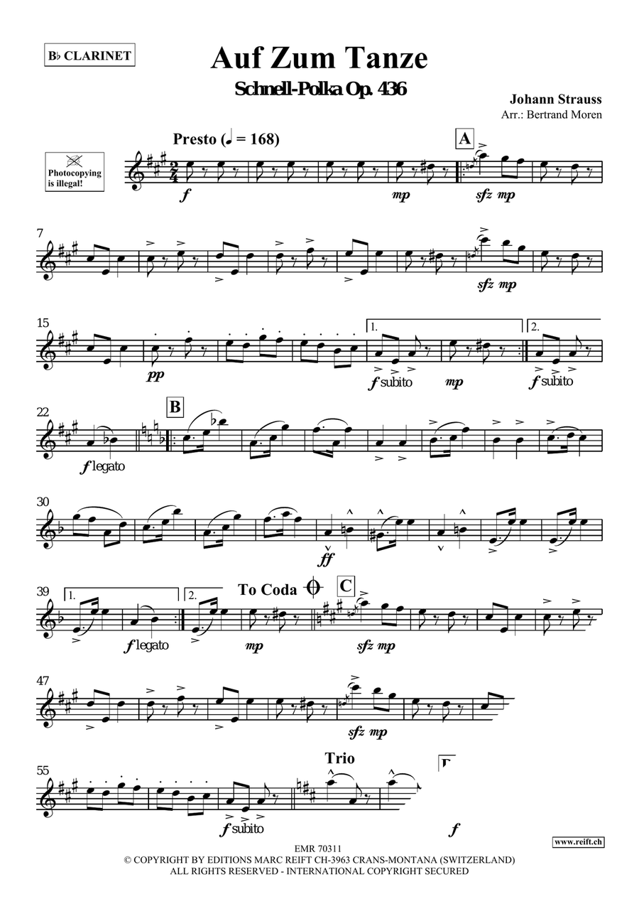 Auf Zum Tanze Auf Zum Tanze Clarinet Solo scores gallery preview page 3