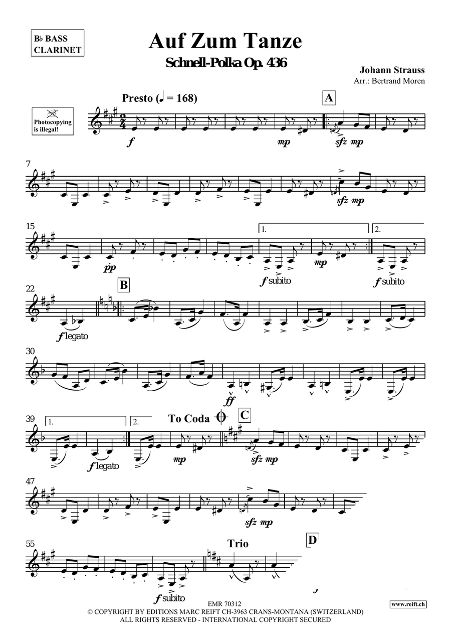 Auf Zum Tanze Auf Zum Tanze Bass Clarinet scores gallery preview page 3