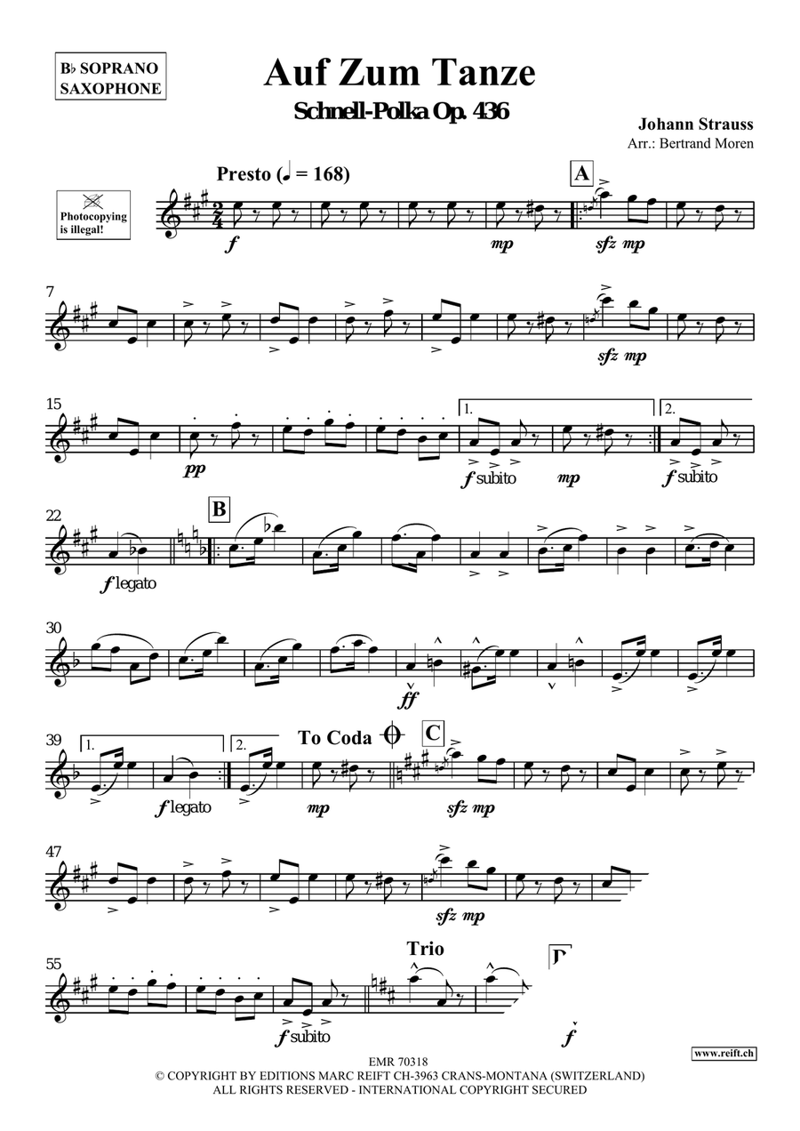 Auf Zum Tanze Soprano Saxophone scores gallery preview page 3