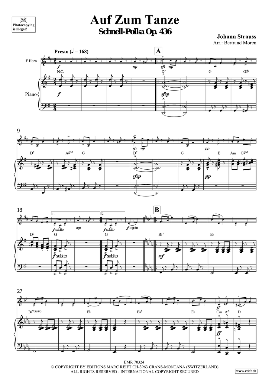 Auf Zum Tanze Auf Zum Tanze Horn scores gallery preview page 4