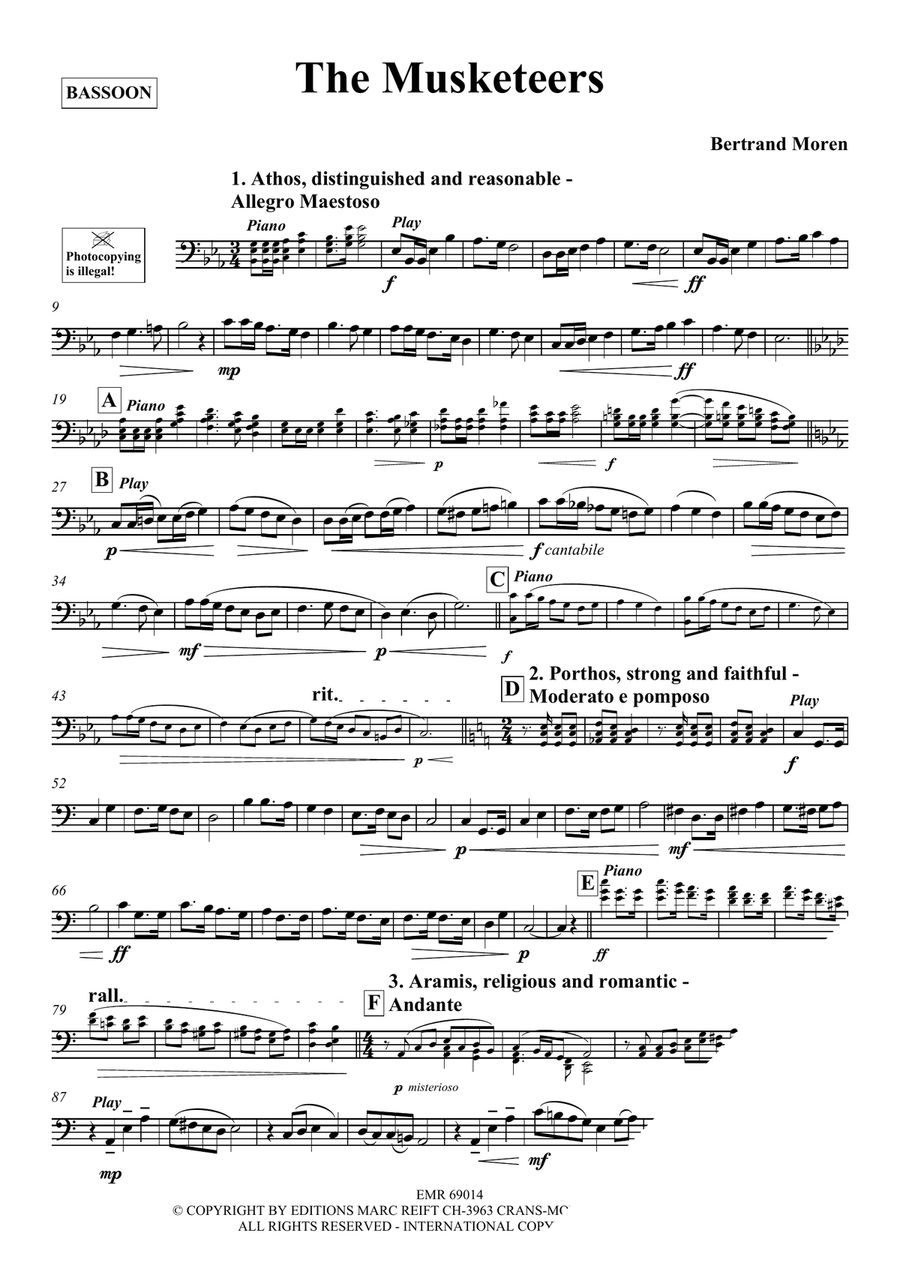 The Musketeers The Musketeers Bassoon Solo scores gallery preview page 3