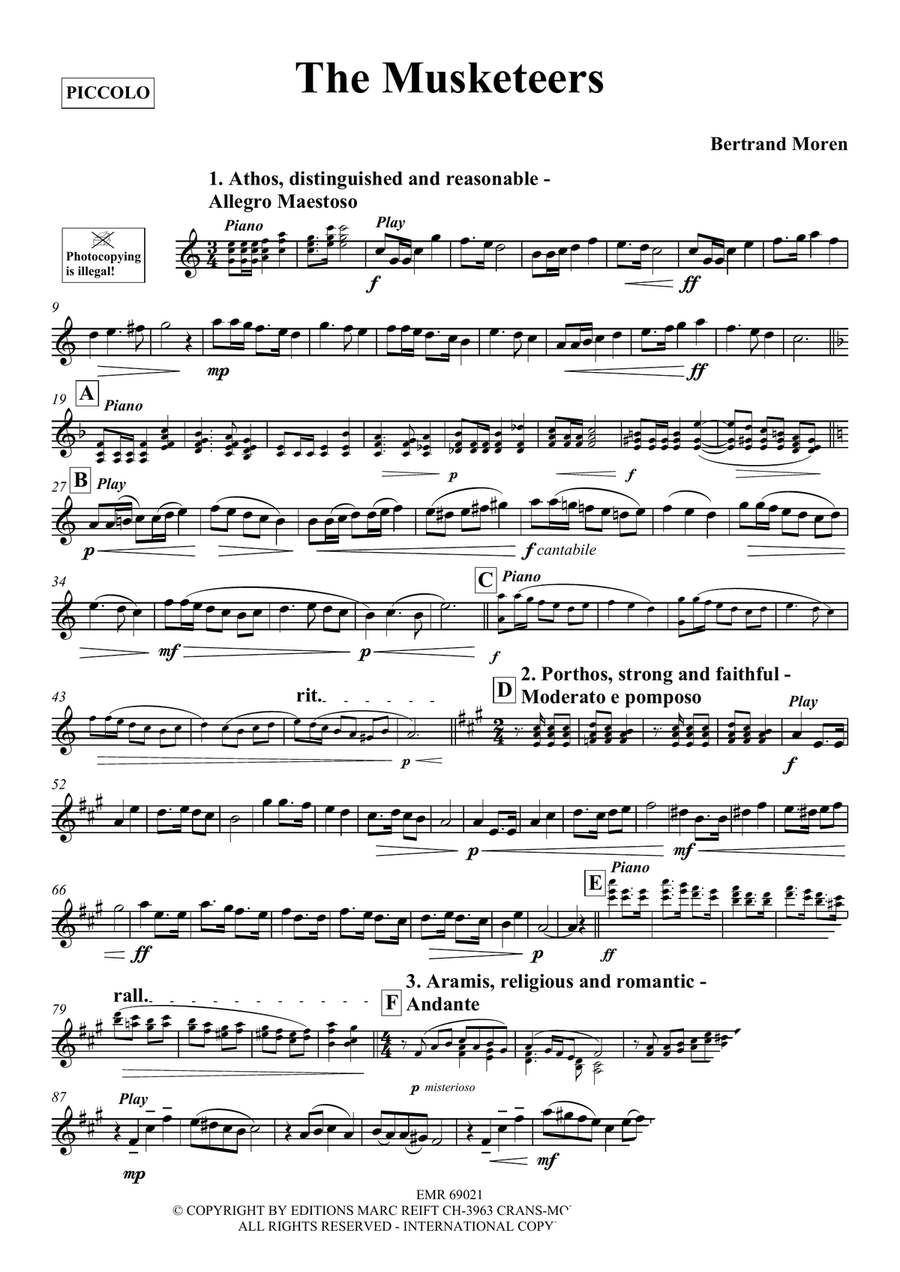 The Musketeers The Musketeers Piccolo scores gallery preview page 3