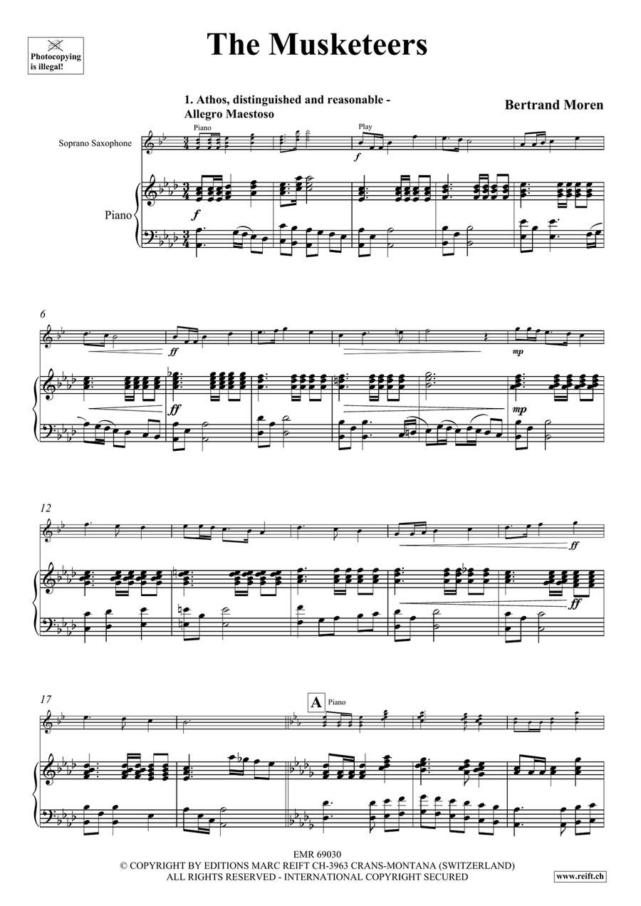 The Musketeers The Musketeers Soprano Saxophone scores gallery preview page 4