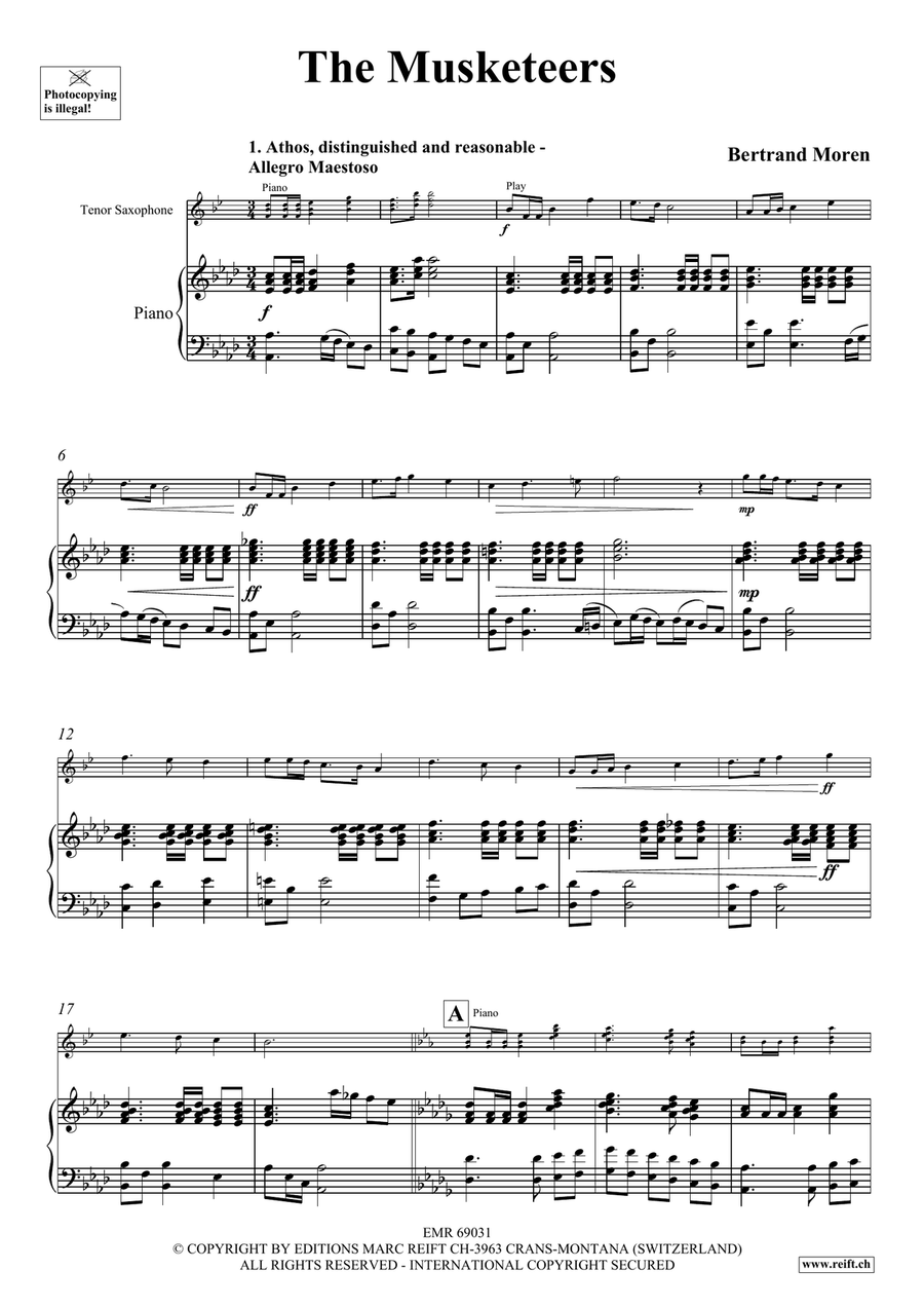 The Musketeers The Musketeers Tenor Saxophone scores gallery preview page 4