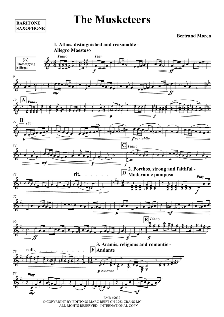 The Musketeers The Musketeers Baritone Saxophone scores gallery preview page 3