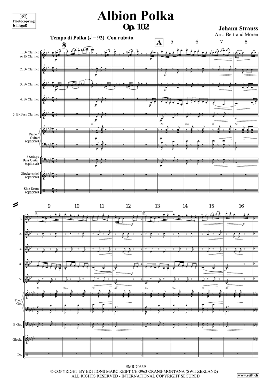 Albion Polka Albion Polka Clarinet Quintet scores gallery preview page 3
