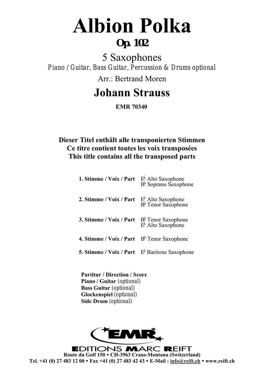 Albion Polka Albion Polka Saxophone Quintet scores gallery preview page 2