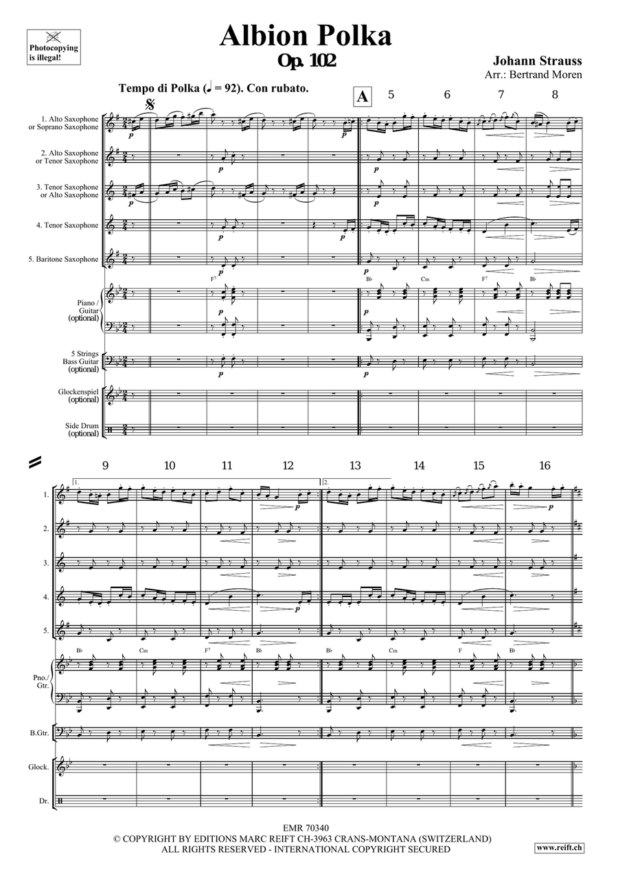 Albion Polka Albion Polka Saxophone Quintet scores gallery preview page 3