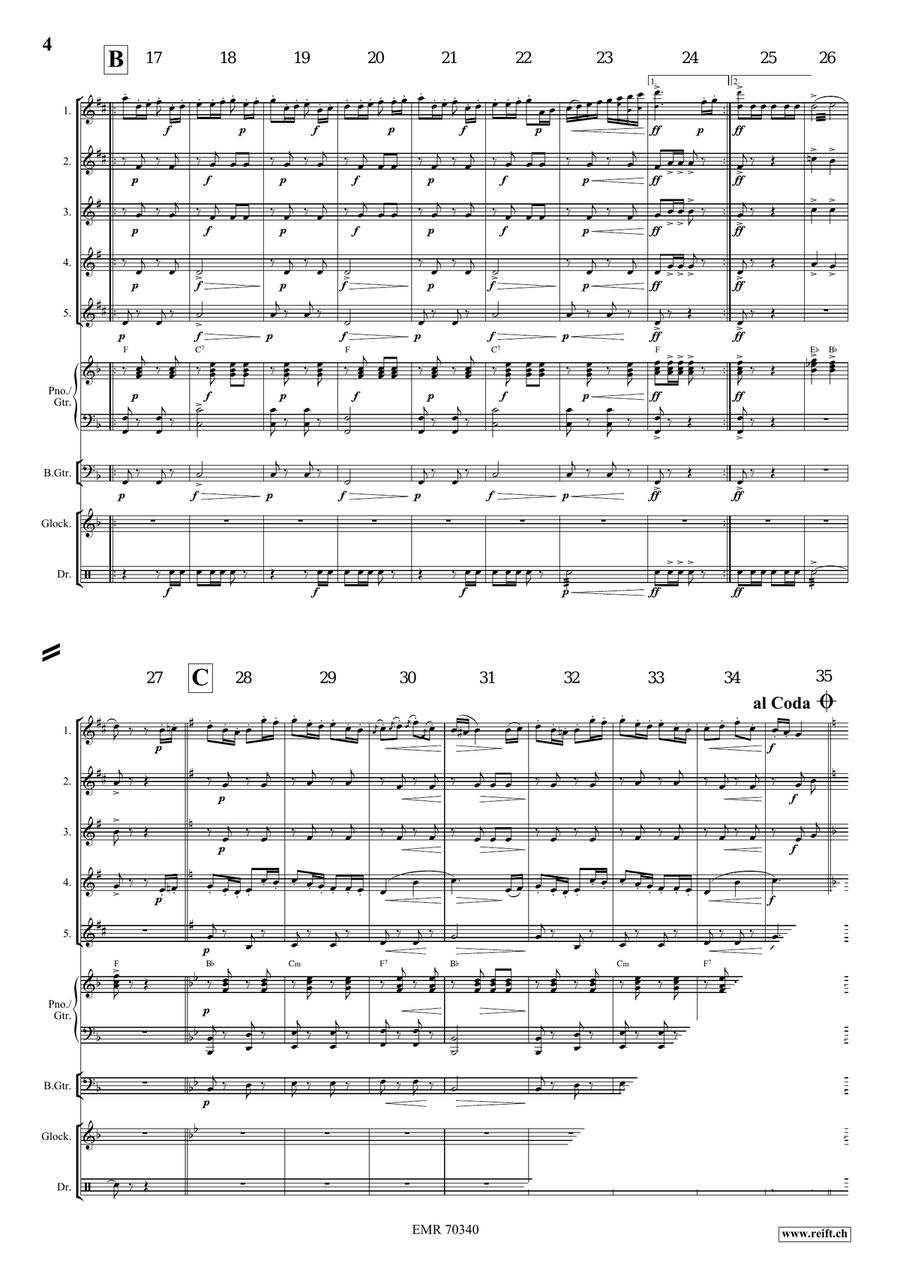 Albion Polka Albion Polka Saxophone Quintet scores gallery preview page 4