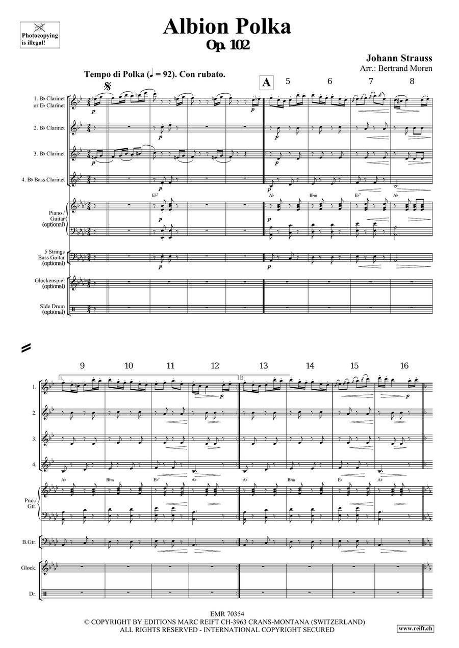Albion Polka Albion Polka Clarinet Quartet scores gallery preview page 3