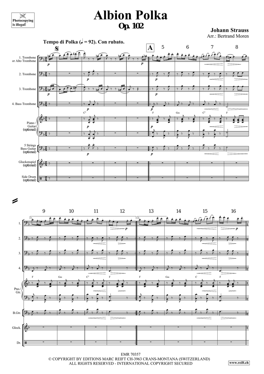 Albion Polka Albion Polka Trombone Quartet scores gallery preview page 3