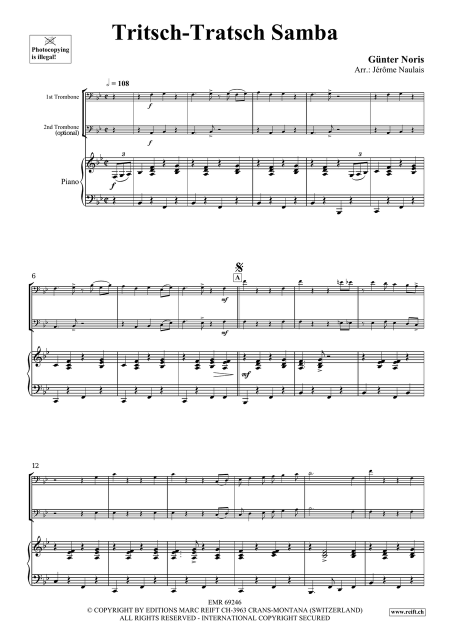 Tritsch-Tratsch Samba Tritsch-Tratsch Samba Trombone Duet scores gallery preview page 4