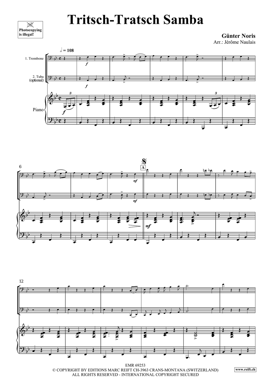Tritsch-Tratsch Samba Tritsch-Tratsch Samba Trombone scores gallery preview page 4