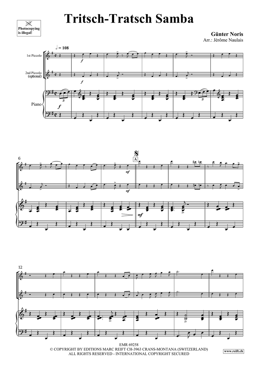 Tritsch-Tratsch Samba Tritsch-Tratsch Samba Piccolo scores gallery preview page 4